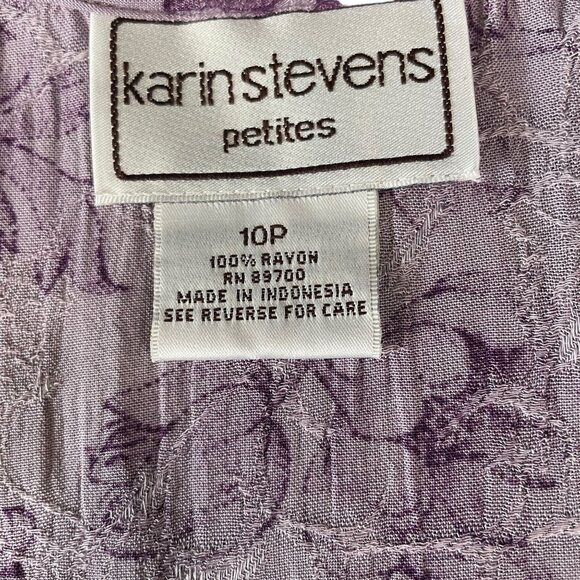 Karin Stevens Petites Purple Floral Maxi Dress Sleeveless Retro Cottagecore 10P - Picture 3 of 10